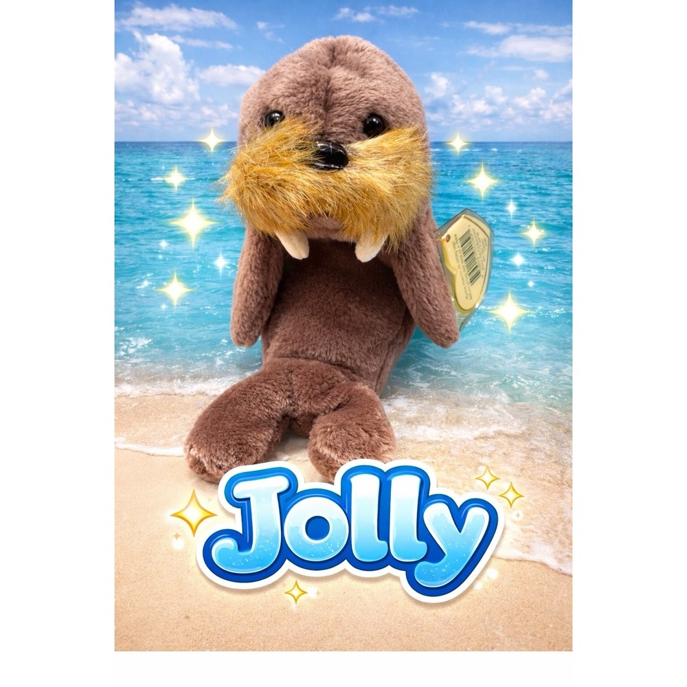 TY 4082 Beanie Baby Plush Animal Jolly Walrus 90s Kid Core Nostalgia Novelty
